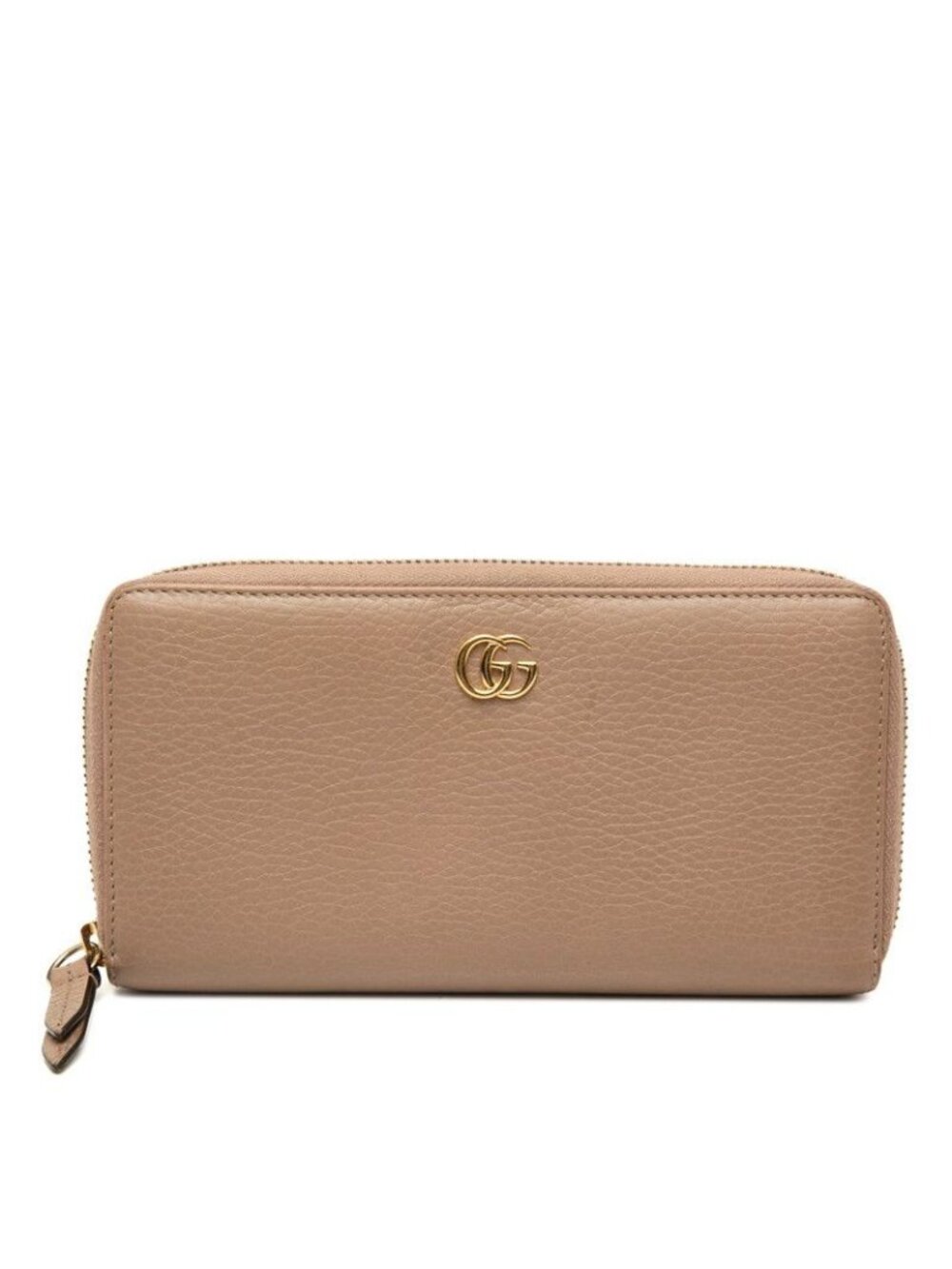 Gucci GG Marmont Zip Around Wallet Beige Leather